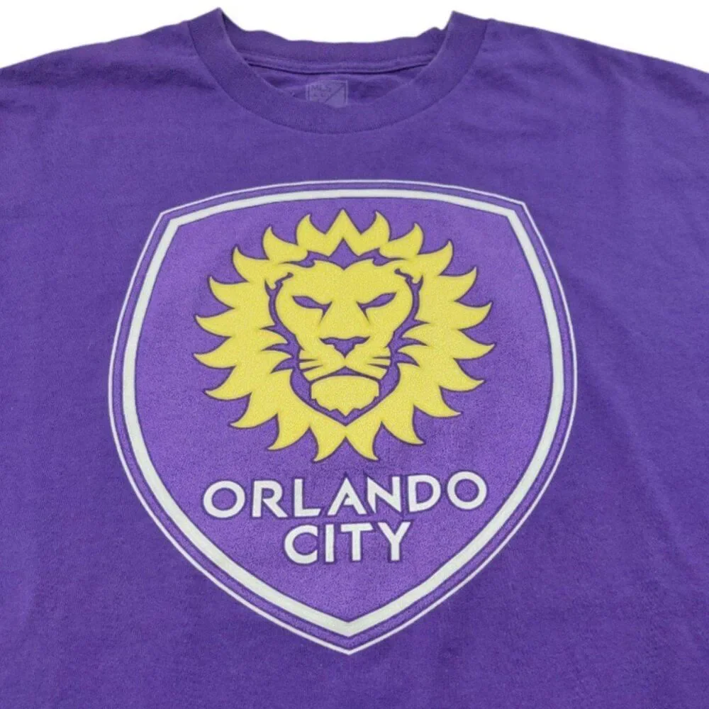 MLS Orlando City Shirt Size Large The Lions Soccer T-Shirt Graphic Print T-Shirt